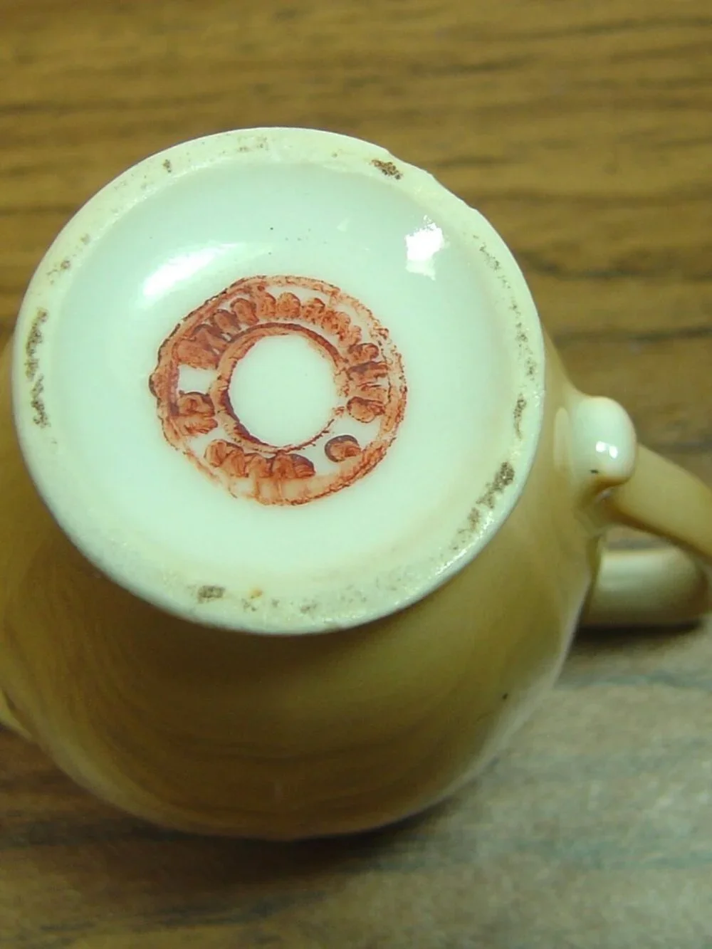Vintage caramel colored Lusterware creamer/pitcher--3 1/2